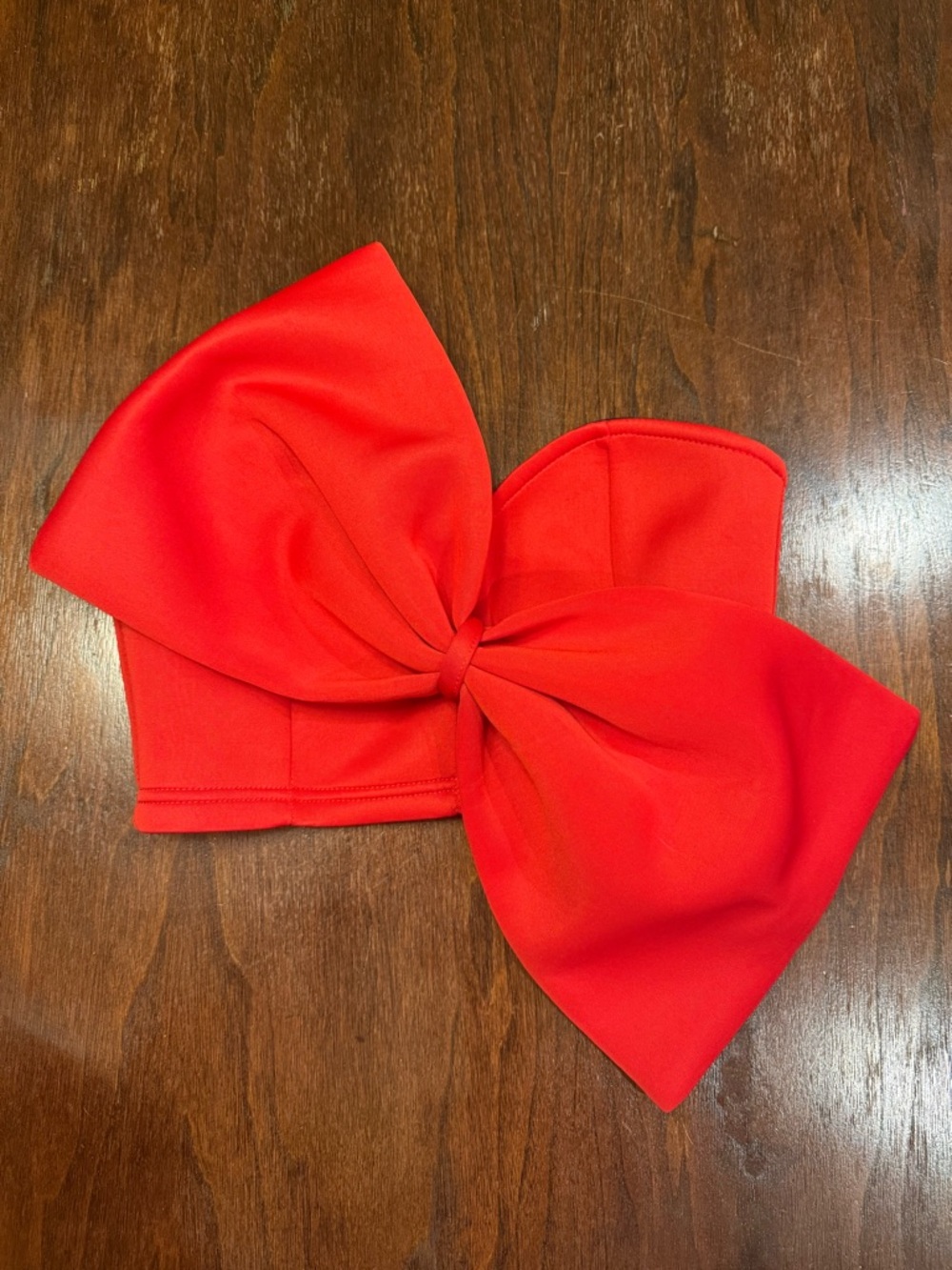 Aomei Red Satin Strapless Bow Crop Top - Size Small - Chic Party Tube Top NWT